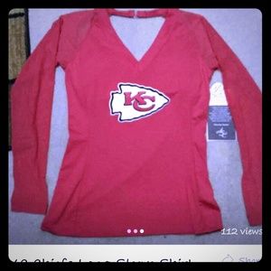 KC Chiefs Long Sleeve, Open back, Size med.